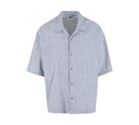 Langarmhemd URBAN CLASSICS "Urban Classics Boxy Structured Short Sleeves Shirt", Herren, Gr. 4XL, US-Größen, lightblau, weiß, 100% Baumwolle, unifarben, Hemden (73962524-4XL) lightblau, weiß