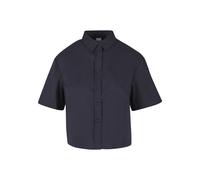 Langarmhemd URBAN CLASSICS "Urban Classics Damen Ladies Oversized Shirt", Damen, Gr. 3XL, US-Größen, blau (schwarz), 69% Baumwolle, 28% Polyester, 3% Elasthan, unifarben, normal, Hemden (89105734-XXXL