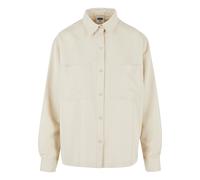 Langarmhemd URBAN CLASSICS "Urban Classics Damen Ladies Oversized Twill Shirt", Damen, Gr. XS, US-Größen, beige (sand), 68% Viskose, 32% Polyester, unifarben, Hemden (69727302-XS) sand