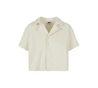 Langarmhemd URBAN CLASSICS "Urban Classics Damen Ladies Towel Resort Shirt", Damen, Gr. 3XL, US-Größen, beige (paleweiß), 100% Baumwolle, unifarben, normal, Hemden (71187667-XXXL) paleweiß