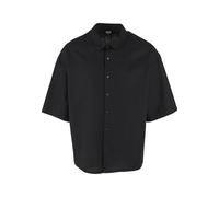 Langarmhemd URBAN CLASSICS "Urban Classics Herren Boxy Cotton Linen Shirt", Herren, Gr. XL, US-Größen, schwarz, 55% Leinen, 45% Baumwolle, unifarben, Hemden (89890112-XL) schwarz
