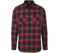 Urban Classics Hemd Flanell 6 – Schwarz/Rot – 3XL