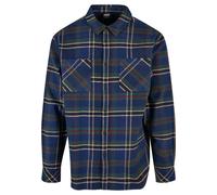 Langarmhemd URBAN CLASSICS "Urban Classics Herren Checked Mountain Shirt", Herren, Gr. S, US-Größen, dunkelblau, bottlegrün, 100% Baumwolle, Hemden (56654726-S) dunkelblau, bottlegrün