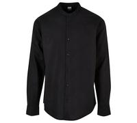 Urban Classics Herren TB6244-Cotton Linen Stand Up Collar Shirt Hemd, Black, XXL