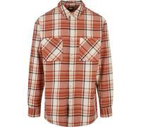 Urban Classics Men's TB5595-Long Oversized Checked Leaves Shirt, softseagrass/red, XL