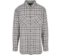 Urban Classics Men's TB5516-Long Oversized Check Shirt, Grey/Black, L