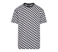 Langarmhemd URBAN CLASSICS "Urban Classics Herren Oversized Check Tee", Herren, Gr. M, US-Größen, schwarz-weiß (schwarzcheck), 100% Baumwolle, normal, Rundhals, Hemden (17572052-M) schwarzcheck