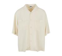 Langarmhemd URBAN CLASSICS "Urban Classics Herren Oversized Resort Shirt", Herren, Gr. M, US-Größen, sandweiß, 100% Viskose, unifarben, Hemden (84175431-M) sandweiß