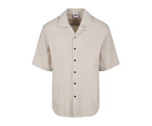 Langarmhemd URBAN CLASSICS "Urban Classics Herren Relaxed Seersucker Short Sleeve Shirt", Herren, Gr. M, US-Größen, cloud, 100% Baumwolle, unifarben, Hemden (32181648-M) cloud