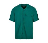 Langarmhemd URBAN CLASSICS "Urban Classics Herren Viscose Camp Shirt", Herren, Gr. XS, US-Größen, grün, 100% Viskose, unifarben, Hemden (37147236-XS) grün
