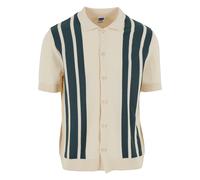 Langarmhemd URBAN CLASSICS "Urban Classics Knit Retro Shirt", Herren, Gr. L, US-Größen, sandweiß, bottlegrün, 100% Baumwolle, normal, Hemden (75832134-L) sandweiß, bottlegrün