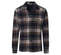 Langarmhemd VENTI "VENTI Hemdjacke kariert", Herren, Gr. 50, Normalgrößen, blau, 95% Polyester, 5% Wolle, kariert, Hemden (73089810-50) blau