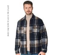 Langarmhemd VENTI "VENTI Hemdjacke kariert", Herren, Gr. 56, Normalgrößen, blau, 95% Polyester, 5% Wolle, kariert, Basic, Hemden (95697108-56) blau