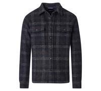 Langarmhemd VENTI "VENTI Hemdjacke kariert", Herren, Gr. 58, Normalgrößen, blau, 70% Polyester, 30% Wolle, kariert, Basic, Hemden (63923627-58) blau