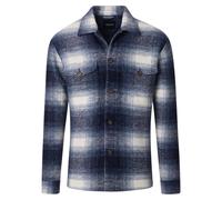 Langarmhemd VENTI "VENTI Hemdjacke kariert", Herren, Gr. 60, Normalgrößen, blau, 95% Polyester, 5% Wolle, kariert, Hemden (71590621-60) blau