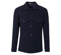 Langarmhemd VENTI "VENTI Hemdjacke uni", Herren, Gr. 50, Normalgrößen, blau (dunkelblau), 95% Polyester, 5% Wolle, unifarben, Basic, Hemden (45940425-50) dunkelblau