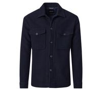 Langarmhemd VENTI "VENTI Hemdjacke uni", Herren, Gr. 50, Normalgrößen, dunkelblau, 95% Polyester, 5% Wolle, unifarben, Hemden (40055026-50) dunkelblau