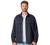 Langarmhemd VENTI "VENTI Hemdjacke uni", Herren, Gr. 52, Normalgrößen, blau, 51% Polyester, 17% Polyamid, 16% Baumwolle, 12% Viskose, 4% Elasthan, unifarben, lässig geschnitten, Hemden (26921030-52) b