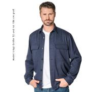 Langarmhemd VENTI "VENTI Hemdjacke uni", Herren, Gr. 56, Normalgrößen, dunkelblau, 84% Polyester, 11% Viskose, 5% Elasthan, unifarben, Basic, Hemden (20496839-56) dunkelblau