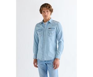 Langarmhemd WRANGLER "WESTERN SHIRT", Herren, Gr. 4XL, N-Gr, riverbank, Web, Obermaterial: 100% Baumwolle, regular fit normal, Ärmel mit Ärmelschlitz Manschette mit Druckknöpfen, Hemden (90189761-4XL)
