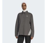 Langarmshirt ADIDAS ORIGINALS "3-STREIFEN HEMD", Damen, Gr. XXL, grau (utility schwarz, cloud weiß), Obermaterial: 100% Baumwolle, Shirts Langarmshirt, lockere Passform, sportlicher Stil (41893761-XXL