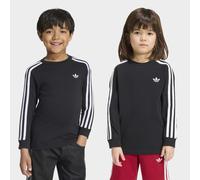 Langarmshirt ADIDAS ORIGINALS "3 STRIPE LS", Mädchen, Gr. 104, schwarz, Obermaterial: 100% Baumwolle, Rundhals, Shirts Langarmshirt, für Kinder, sportlicher Stil, ohne Verschluss, aus Baumwolle (68511