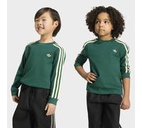 Langarmshirt ADIDAS ORIGINALS "3 STRIPE LS", Mädchen, Gr. 116, collegiate grün, Obermaterial: 100% Baumwolle, Rundhals, Shirts Langarmshirt, für Kinder, sportlicher Stil, ohne Verschluss, aus Baumwoll