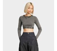 Langarmshirt ADIDAS ORIGINALS "RIB LS TOP", Damen, Gr. M, schwarz, Obermaterial: 95% Baumwolle, 5% Elasthan, extrakurz, Rundhals, Shirts Langarmshirt (55791203-M) schwarz