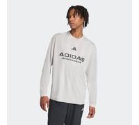 Langarmshirt ADIDAS SPORTSWEAR "LANGÄRMELIGES JERSEY AUS JACQUARD", Herren, Gr. L, metalli rau, Obermaterial: 100% Polyester, Rundhals, angesetztes Bündchen, Shirts Langarmshirt (98515905-L) metall