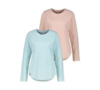 Langarmshirt ALIFE & KICKIN "Damen LeabellaAK A Langarmshirt, Shirt", Damen, Gr. M, blau (ice, blossom), 100% Baumwolle (Bio), Shirts Langarmshirt, leichtes Jersey-Oberteil aus Bio-Baumwolle mit Rundh