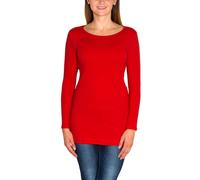 Langarmshirt ALKATO "Damenshirt Alkato Damen Langarm Longshirt Langarmshirt", Damen, Gr. M, rot, Obermaterial: 92% Baumwolle CO. 8% Elasthan EL., Shirts Langarmshirt (76102756-M) rot