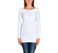 Langarmshirt ALKATO "Damenshirt Alkato Damen Langarm Longshirt Langarmshirt", Damen, Gr. XXL, weiß, Obermaterial: 92% Baumwolle CO. 8% Elasthan EL., Shirts Langarmshirt (24388822-XXL) weiß