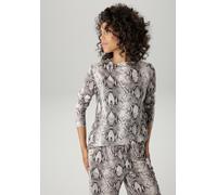 Langarmshirt ANISTON CASUAL, Damen, Gr. 42, hellbeige, dunkelbraun, braun, hellbraun, Single Jersey, Obermaterial: 100% Polyester, Schlangenoptik, animal-print, bedruckt, figurumspielend hüftlang, Run