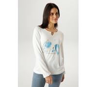 Aniston Longsleeve in Weiß - Größe 46 | Damen Tops