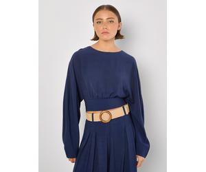 Langarmshirt APRICOT "Crop Batwing Top", Damen, Gr. S (36), blau (navy), Obermaterial: 75% Viskose CV. 25% Polyester PES., unifarben, Shirts Langarmshirt (89012805-36) navy