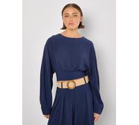 Langarmshirt APRICOT "Crop Batwing Top", Damen, Gr. XL (42), blau (navy), Obermaterial: 75% Viskose CV. 25% Polyester PES., unifarben, Shirts Langarmshirt (89012805-42) navy