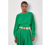 Langarmshirt APRICOT "Crop Batwing Top", Damen, Gr. XL (42), grün, Obermaterial: 75% Viskose CV. 25% Polyester PES., unifarben, Shirts Langarmshirt (15466669-42) grün