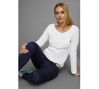 Langarmshirt ARIZONA, Damen, Gr. 32/34, weiß, Obermaterial: 100% Baumwolle, unifarben, Basic, sehr figurbetont, Rundhals, ohne Bündchen, Shirts Langarmshirt, sehr figurbetonter Schnitt, unifarben, Run