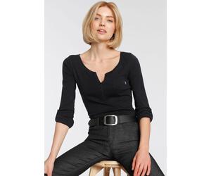 Langarmshirt ARIZONA, Damen, Gr. 36/38, schwarz, Obermaterial: 100% Baumwolle, unifarben, Basic, sehr figurbetont, Rundhals, ohne Bündchen, Shirts Langarmshirt, sehr figurbetonter Schnitt, unifarben,
