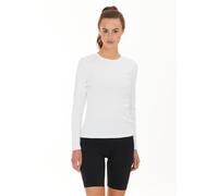 Langarmshirt ATHLECIA "Lankae", Damen, Gr. 38, weiß, 57% Baumwolle, 38% Modal, 5% Elasthan, unifarben, normal, Rundhals, Shirts Langarmshirt, mit feuchtigkeitsregulierenden Eigenschaften und 4-Wege-St
