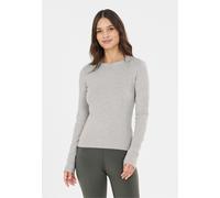 Langarmshirt ATHLECIA "Lenga", Damen, Gr. 34, hellgrau, 48% Baumwolle, 48% Modal, 4% Elasthan, unifarben, normal, Rundhals, Shirts Langarmshirt, Komfort (14843925-34) hellgrau