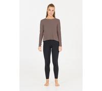 Langarmshirt ATHLECIA "Mandes", Damen, Gr. 36, braun (hellbraun), 92% Viskose, 8% Elasthan, unifarben, normal, Rundhals, Shirts Langarmshirt, aus weichem und atmungsaktivem Material (97001349-36) hell