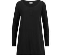 Langarmshirt BONPRIX "Langarmshirt aus Baumwoll-Viskose-Mix", Damen, Gr. 52/54 (XXL), schwarz, Obermaterial: 50% Baumwolle, 50% Viskose, ausgestellt, Shirts Langarmshirt, ausgestellte Passform, Langar