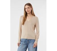 Langarmshirt aus Viskosemix mit V-Ausschnitt beige 32