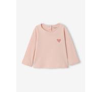 Langarmshirt Baby Mädchen BASIC, personalisierbar rosa Gr. 62 von Vertbaudet
