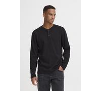 Langarmshirt BLEND "BHIBRAT GRANDAD L/S", Herren, Gr. 3XL, schwarz (schwarz beauty), Single Jersey, Obermaterial: 100% Baumwolle, unifarben, regular fit normal, Rundhals, Shirts Langarmshirt (96252658