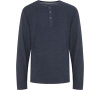 Langarmshirt BLEND "BHNOBLE", Herren, Gr. M, blau (marineblaus), Single Jersey, Obermaterial: 60% Baumwolle, 40% Polyester, washed, modisch, normal normal, Rundhals, Langarm, Shirts (65683963-M) marin