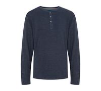 Langarmshirt BLEND "Langarmshirt BHBhnoble", Herren, Gr. S, blau (marineblaus), Web, Obermaterial: 60% Baumwolle CO. 40% Polyester PES., regular fit normal, Rundhals, Shirts Langarmshirt (44289101-S) 