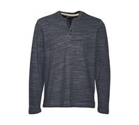 Langarmshirt BLEND "BHGrandad", Damen, Gr. S, marineblaus, Web, 85% Baumwolle, 15% Polyester, meliert, regular fit normal, V-Ausschnitt, Shirts Langarmshirt, Stilvolles Langarmshirt mit V-Ausschnitt (