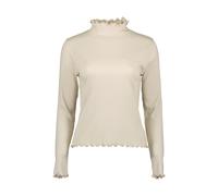 Langarmshirt BLUE SEVEN "Blue Seven Rollkragenpullover", Damen, Gr. 40, 0430, kiesel, 50% Modal, 45% Baumwolle, 5% Elasthan, normal, V-Ausschnitt, Shirts Langarmshirt (63637246-40)